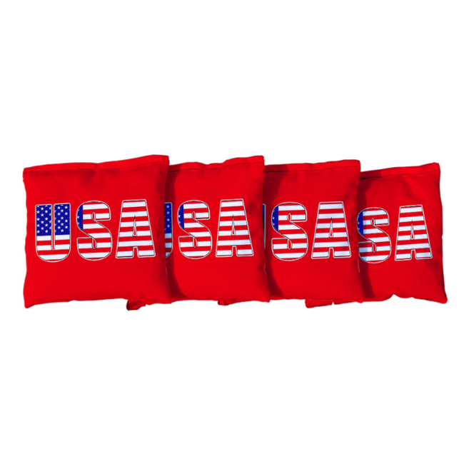 American Flag Regulation All Weather Red Cornhole Bags