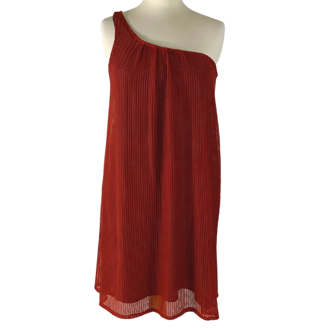 Orange Crochet One Shoulder Dress