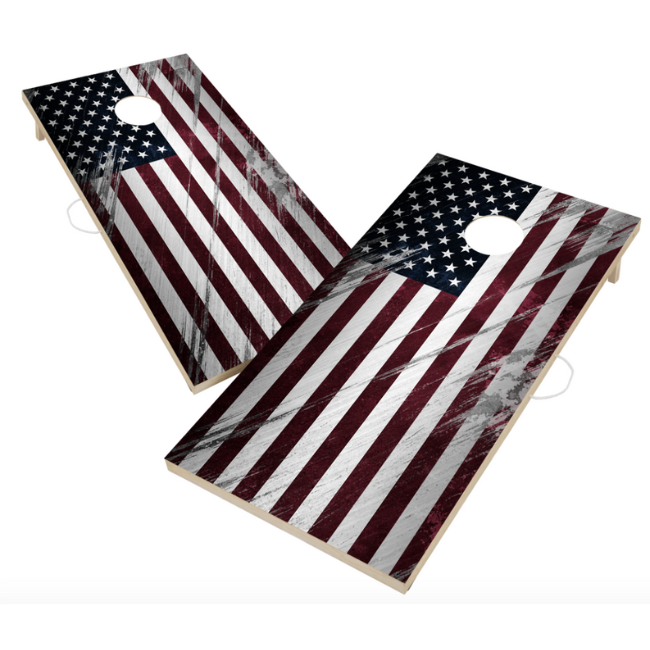 American Flag 2’x4’ Solid Wood Cornhole