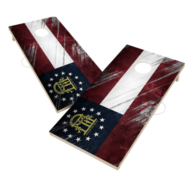 Georgia Flag 2’x4’ Solid Wood Cornhole