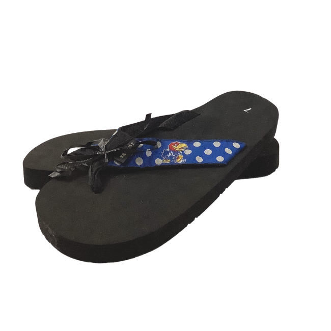 University of Kansas Polka Dot Flip Flops - Size 7