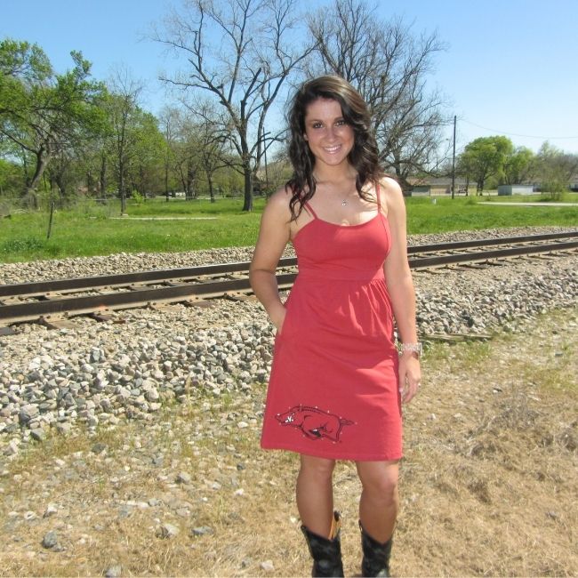 University of Arkansas Logo Red Swarovski Crystal Dress
