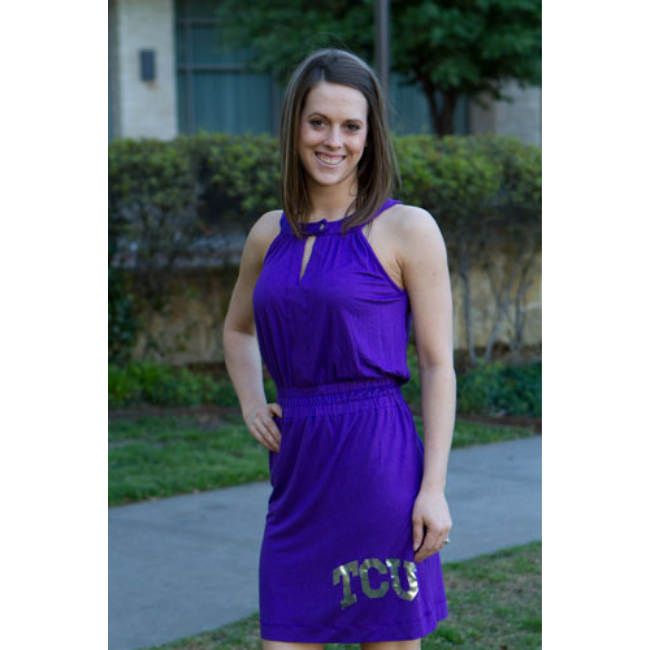 TCU Logo Halter Dress