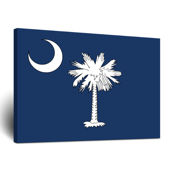 South Carolina Flag Canvas Art - 18” x 24”