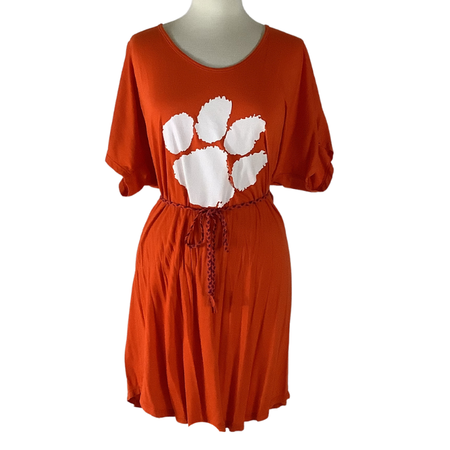 Clemson University Jill Logo Dress with Braided Belt