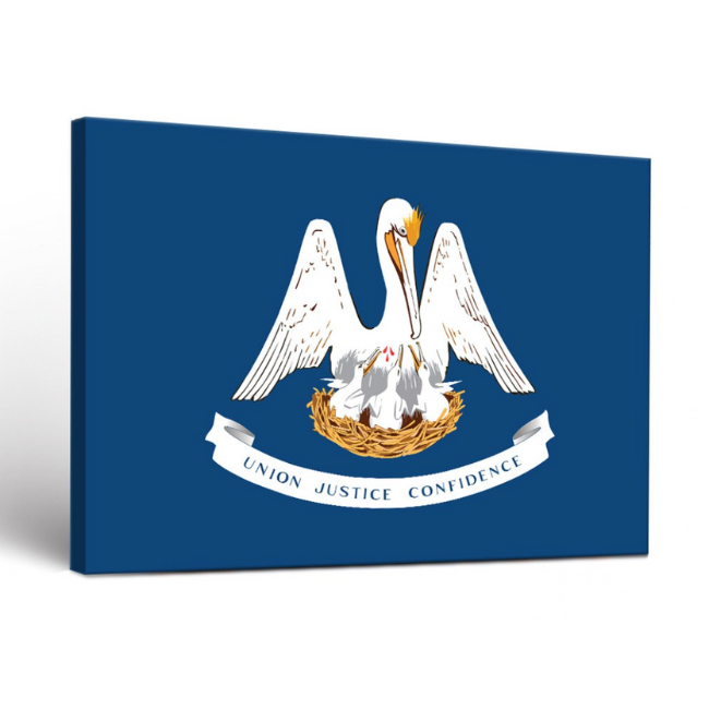 Louisiana Flag Canvas Art - 18” x 24”