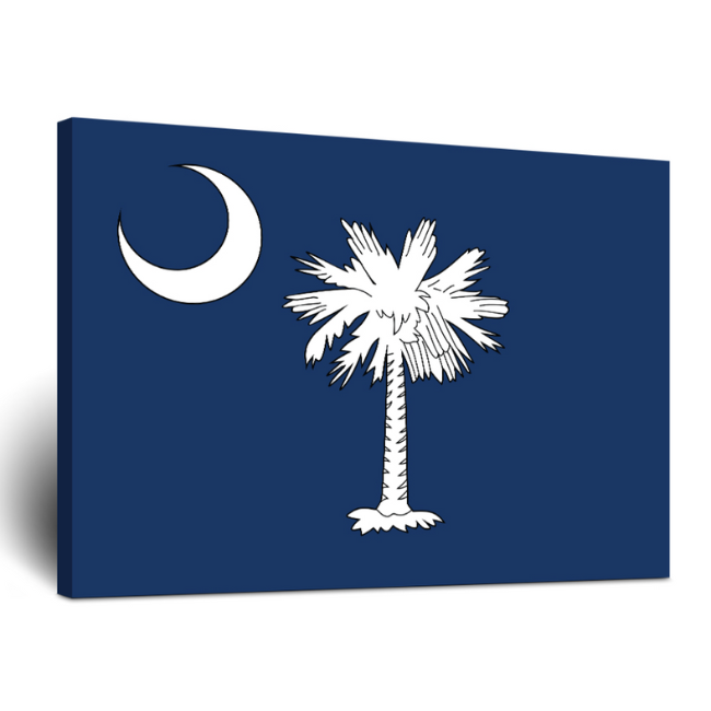 South Carolina Flag Canvas Art - 36” x 48”