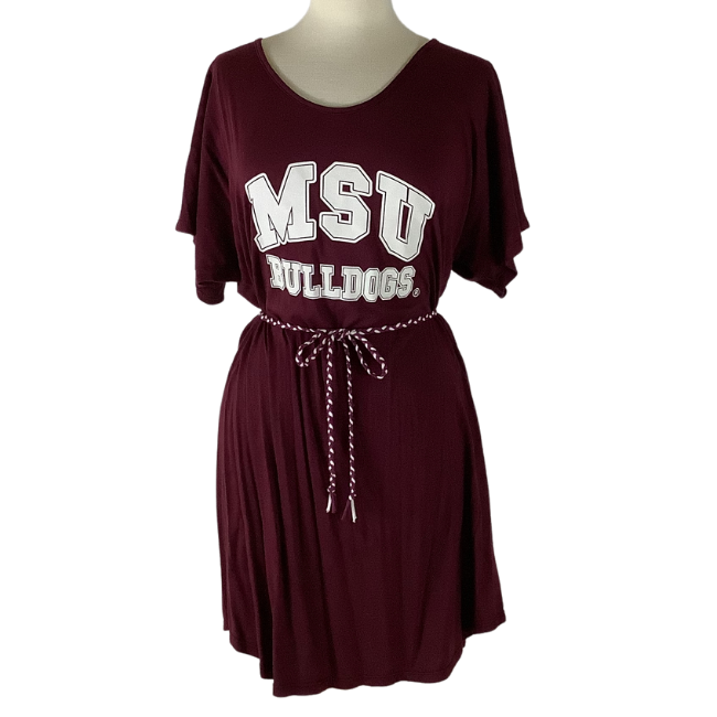 Mississippi State University Jill Logo Dress with Braided Belt