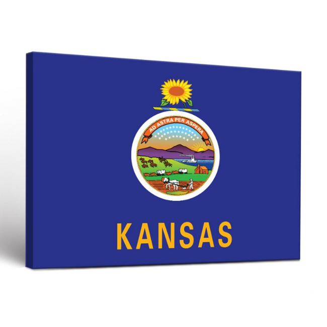 Kansas Flag Canvas Art - 18” x 24”