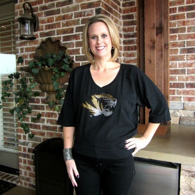 University of Missouri Jewel Raglan Top
