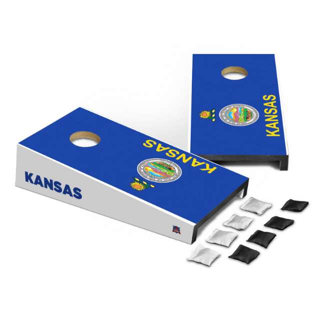 Kansas Flag Desktop Cornhole