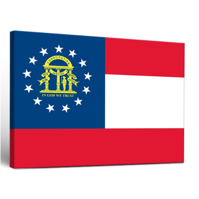 Georgia Flag Canvas Art - 24” x 36”