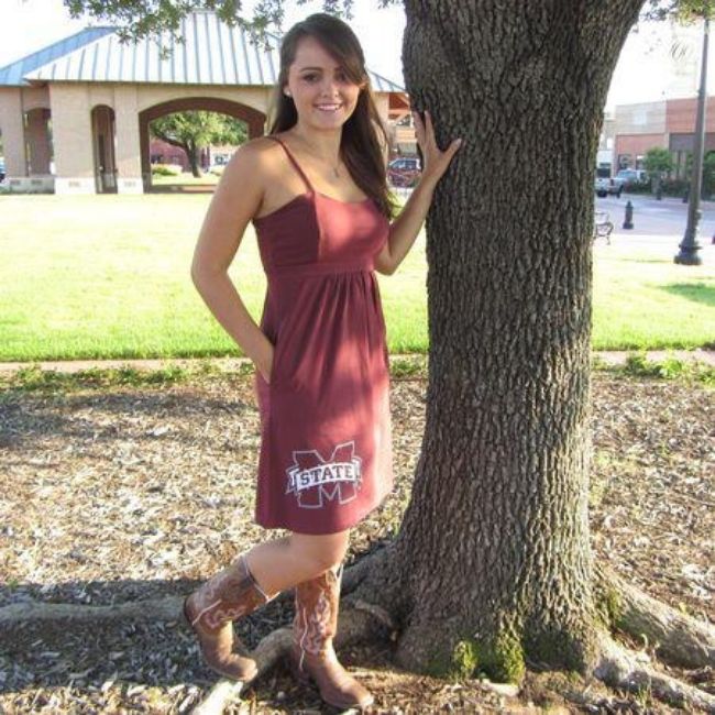 Mississippi State Logo Maroon Swarovski Crystal Dress
