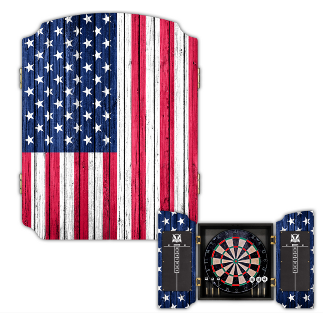 American Flag Dartboard Cabinet
