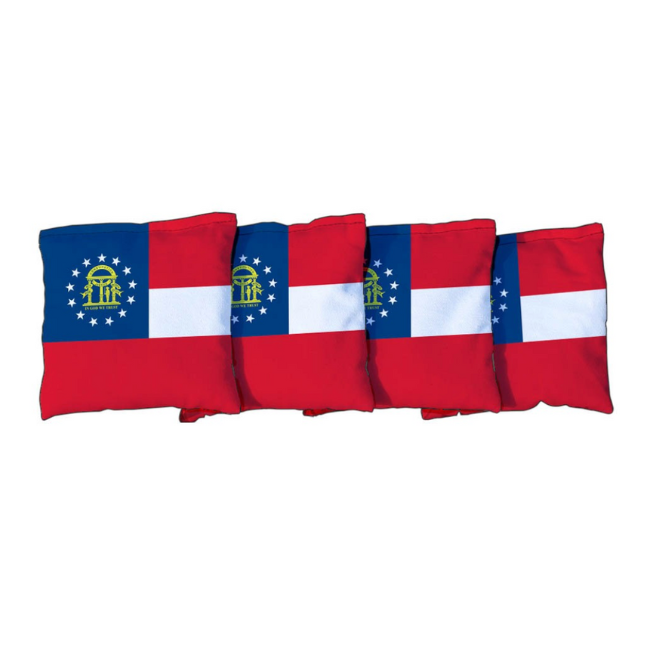 Georgia Flag Regulation All Weather Red, White, & Blue Cornhole Bags