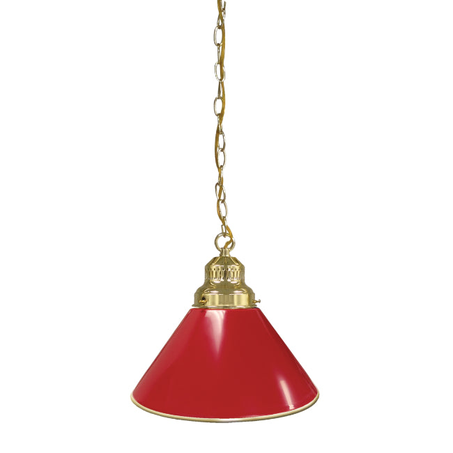 Red Pendant Light - Brass
