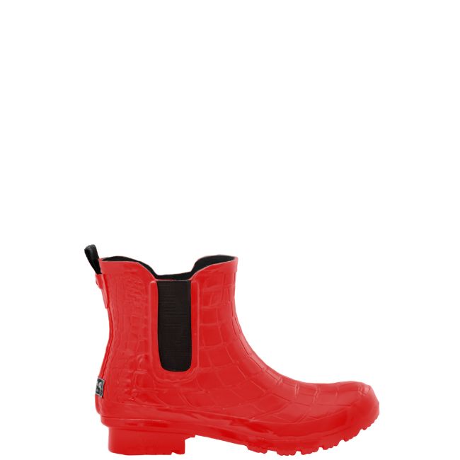 Roma Chelsea Women’s Croc Emboss Red Rain Boots