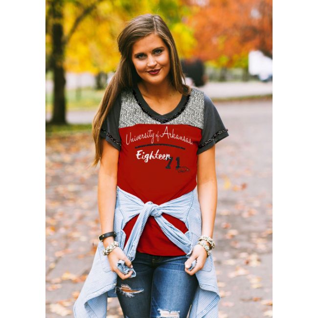 University of Arkansas Football Style Tee