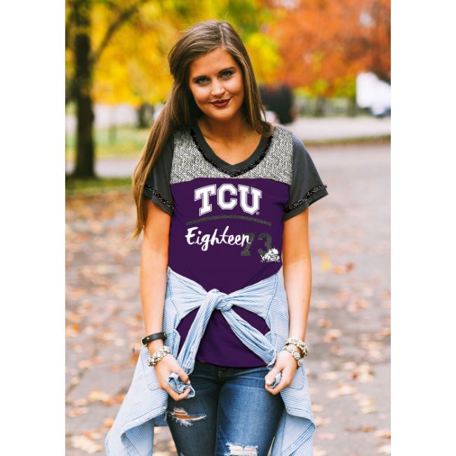 TCU Football Style Tee