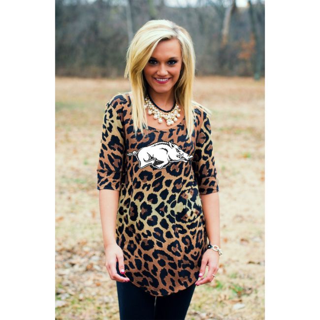 University of Arkansas Logo Leopard Tunic