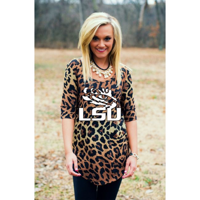 LSU Logo Leopard Tunic-Large