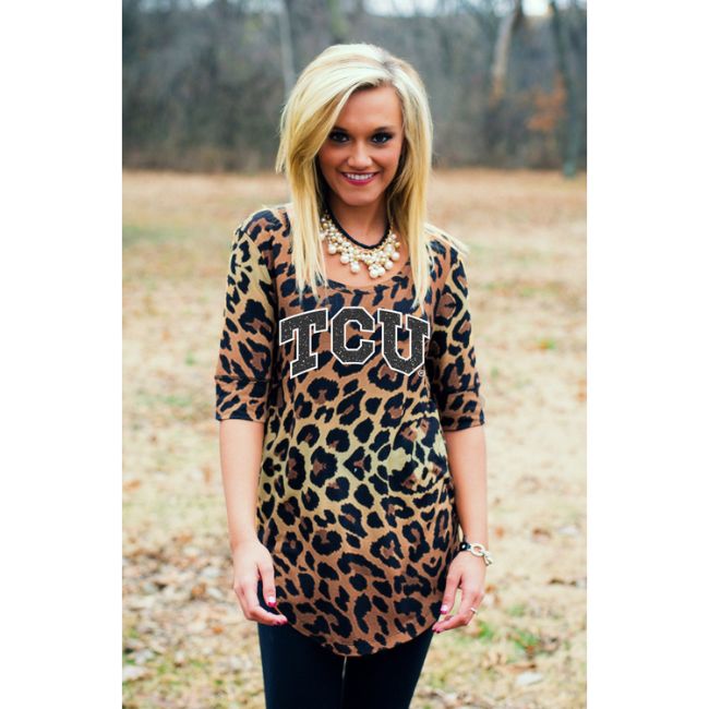 TCU Logo Leopard Tunic