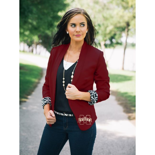 Mississippi State University Ikat Logo Lined Blazer