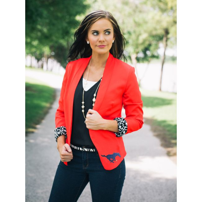 SMU Ikat Logo Lined Blazer