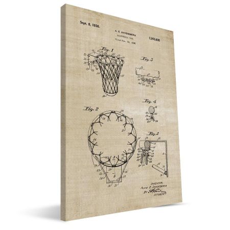Basketball Goal Patent Canvas Print