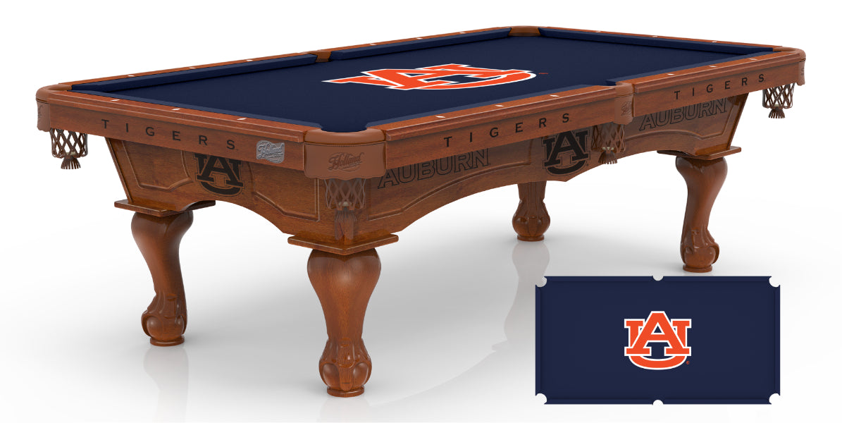 Auburn University Pool Table with Logo Cloth