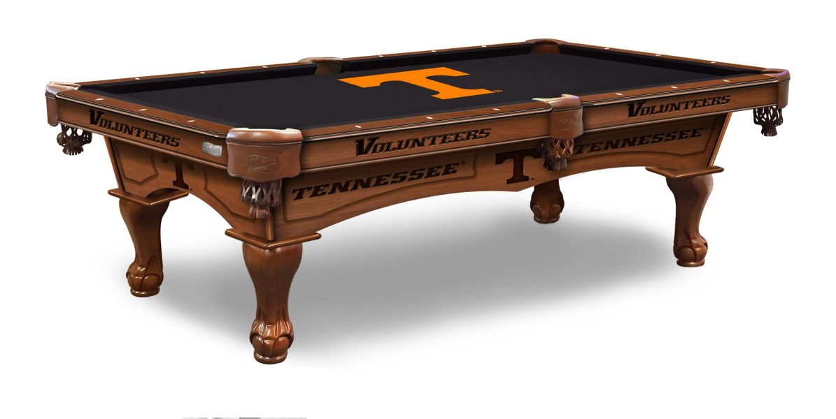 University of Tennessee Pool Table with Logo Cloth