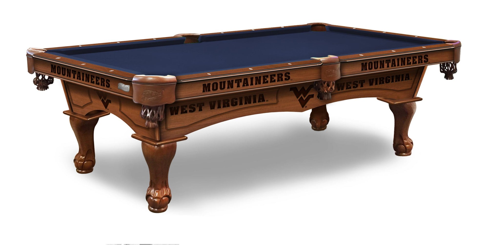West Virginia University Pool Table with Plain Cloth