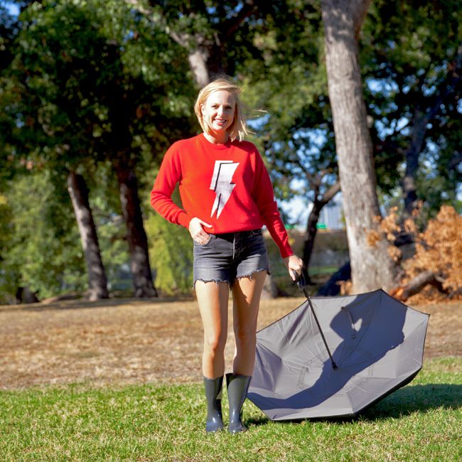 Roma Inverted Grey Umbrella