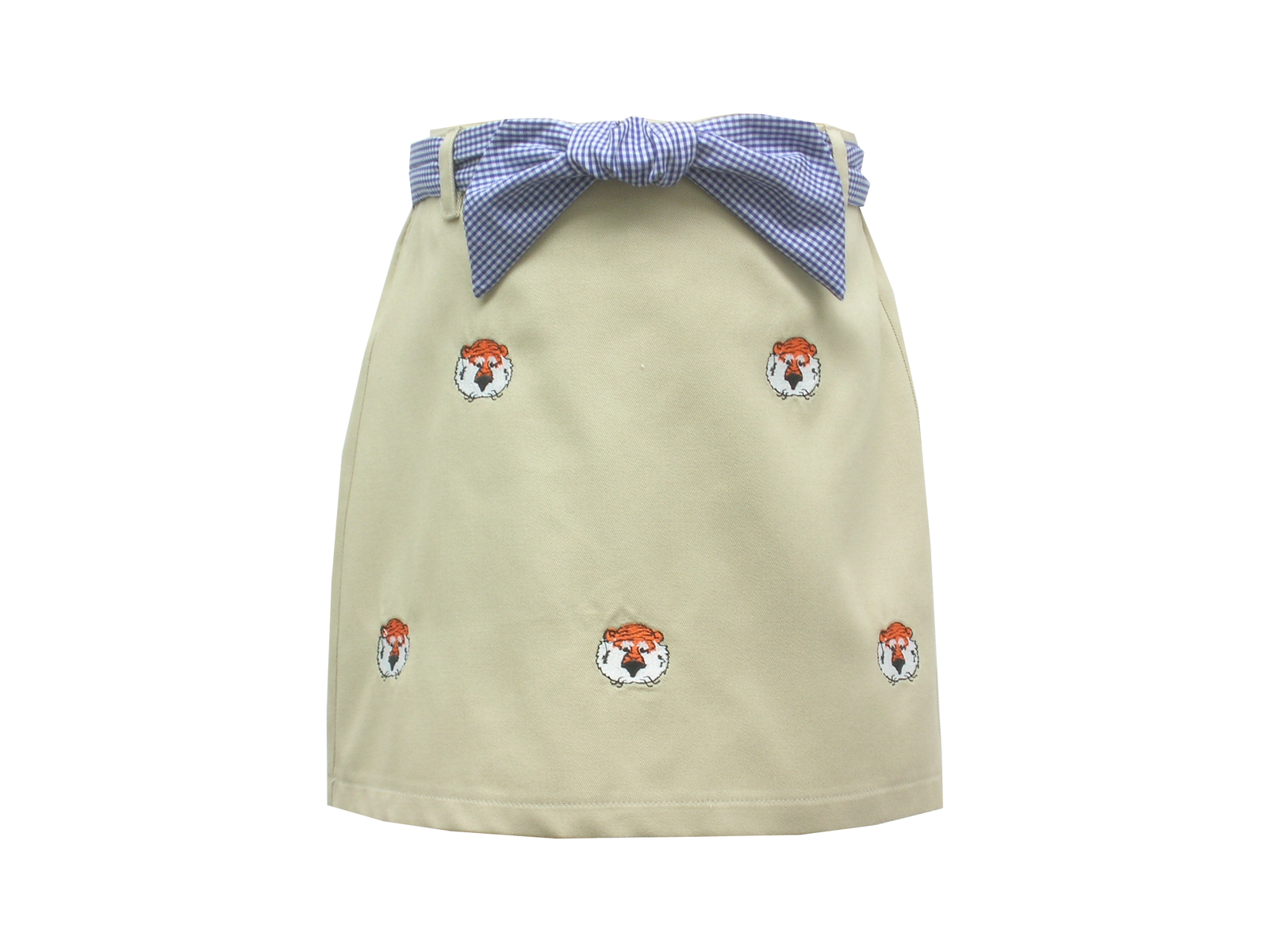 Auburn University Vive La Fete Collegiate Hand Embroidered Skort - Skirt with Gingham Shorts