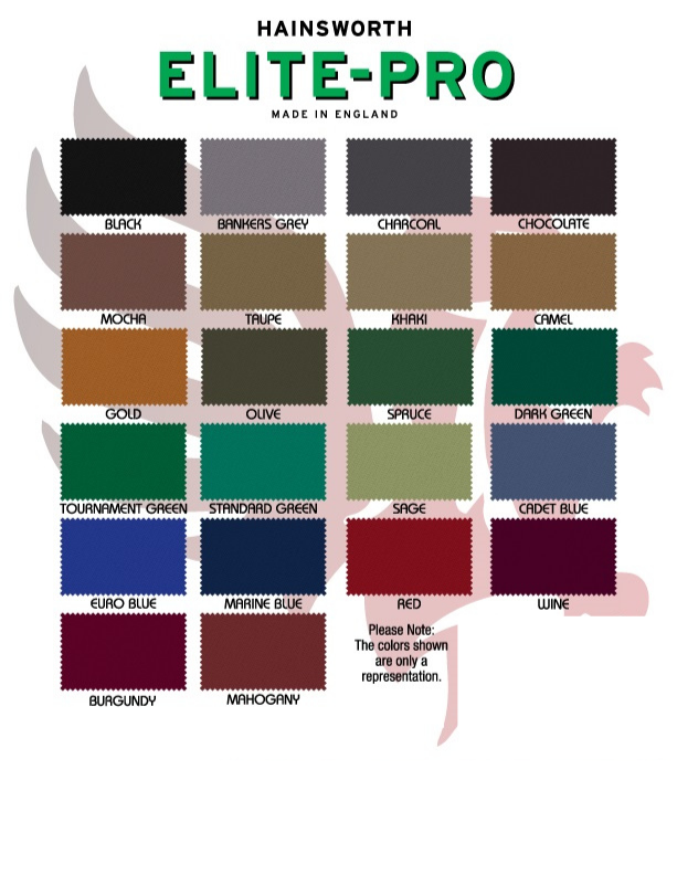 Pool Table - Cloth Options