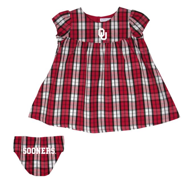 University of Oklahoma Campus Plaid  Dress with Bloomers