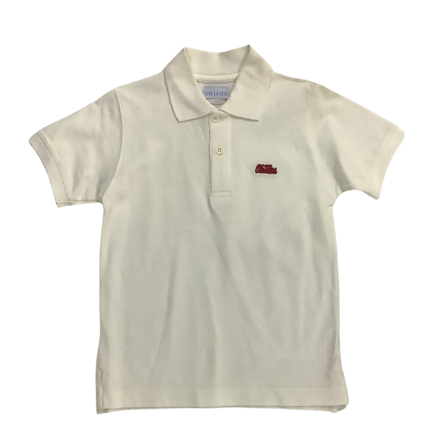 Ole Miss Vive La Fete Collegiate Hand Embroidered Polo Shirt