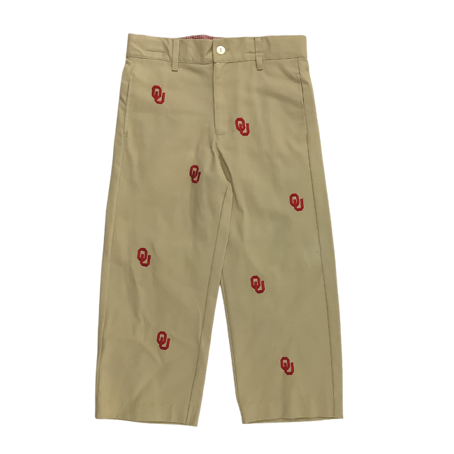 University of Oklahoma Vive La Fete Collegiate Hand Embroidered Boys Pants