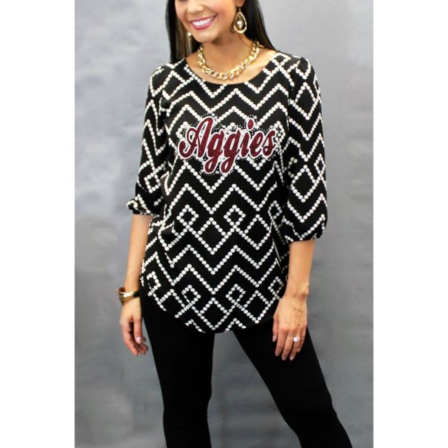 Texas A&amp;M University Black &amp; White Tunic